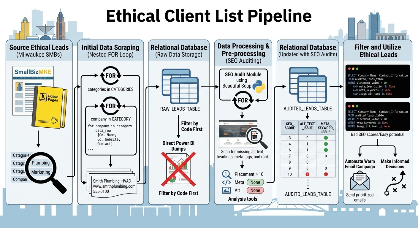 Ethical Client Finder Data Flow Process